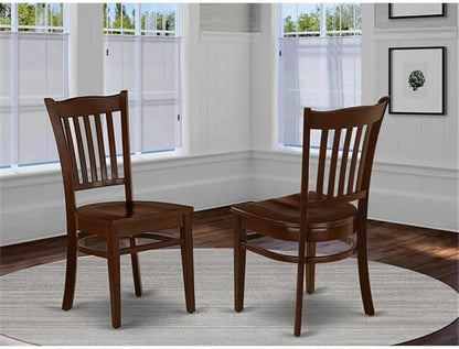 East West Furniture GRC-MAH-W Groton Dining Room Chairs - Slat Back Wood Seat Chairs, Set of 2, Mahogany
