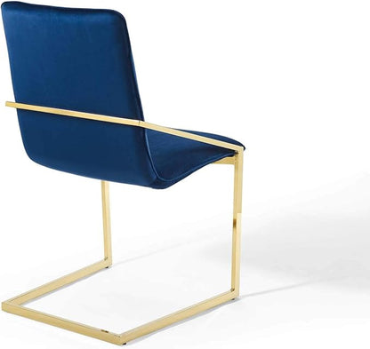 Modway Pitch Performance Velvet Armchair, 2 pcs - Dining Chairs, Gold Navy