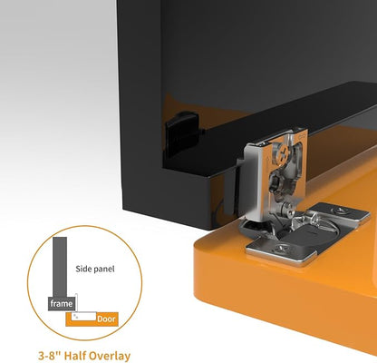 Chibery 60 Pack 3/8" Overlay 3D Soft Close Concealed Hinge for Face Frame Door, Smooth Slow Self Closing Hinges, Satin Nickel, Hidden 105° Open Angle Stainless Steel Hinge for Kitchen Cabinet Door