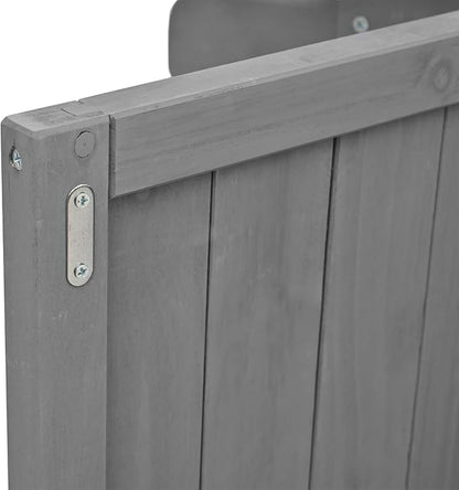 YOPTO Outdoor Kitchen Island Fir Wood Kitchen Island with Stainless Steel Top,Ample Storage Space,Towel and Spice Racks and a Bottle Opener for Outdoor,Grey