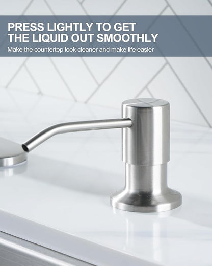 Kitchen Faucets with Soap Dispenser with Pull Down Sprayer, High Arc Single Handle Stainless Steel Sink Faucets 1 or 3 Hole, Kitchen Sink Faucets for Farmhouse Camper Laundry Rv Bar,Brushed Nickel
