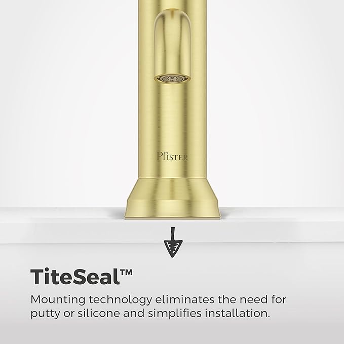 Pfister Capistrano Bathroom Sink Faucet, Single Control, 1-Handle, Single Hole, NSF Certified, Brushed Gold Finish, LF042CSOBG