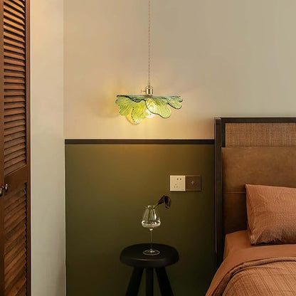 Plug in Pendant Light Fixtures,Hanging Light Fixture 12.9in Green Glass Pendant Light,E26 Pendant Lighting for Kitchen Island, Bedroom, Dining Room, Living Room