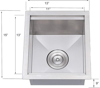 KINGO HOME 13x15 Inch Stainless Steel Small Bar Sink Undermount, RV Sinks Workstation 16 Gauge Ledge RV Kitchen Single Bowl Kitchen Wet Bar Prep Sink with Accessories