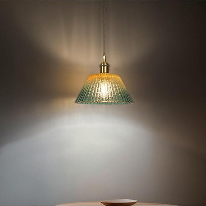 Glass Pendant Light Fixtures Adjustable Hanging Lamp, Gold Green Glass Pendant Lights Kitchen Island Dining Room Hallway Bedroom Living Room, LED Bulb Included