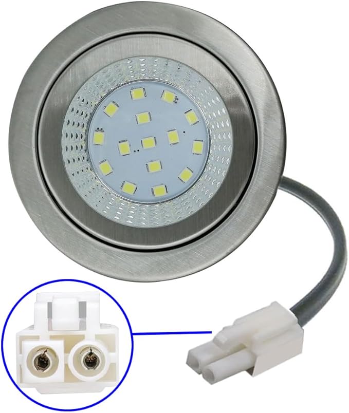 2-Pack 1.5W LED Cooker Range Hood Bulb Light 12V DC for 2.50in (60mm) of Hole Closet Undercabinet Light Recessed Downlight Clear Glass 20W Halogen Equivalent (White 6000K)