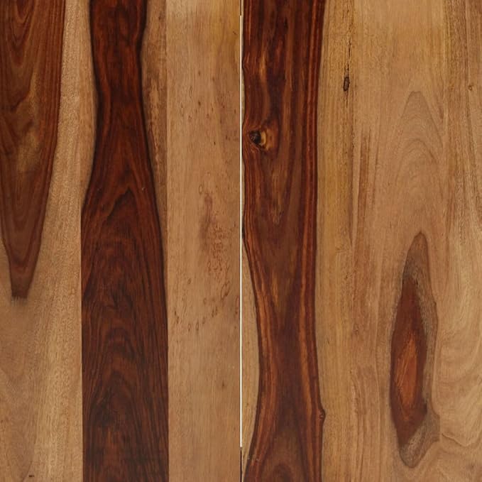 Brown Rectangle Dining Table 55.1 x 27.6 x 29.5 in Solid Acacia Wood Top Industrial Style Kitchen Dining Room Set Seats 6 for Small Spaces Modernes Design