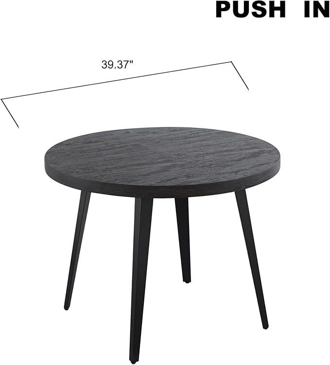 Extendable Dining Room Table, 70.87”-39.37”Large Oval Kitchen Table Set for 4 to 6 People，Wood Tabletop Foldable Tables for Conference Room (1 Table Only Black)