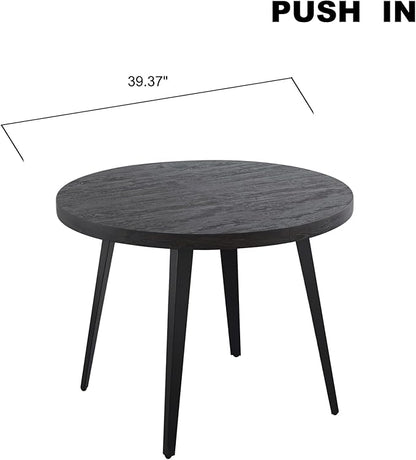 Extendable Dining Room Table, 70.87”-39.37”Large Oval Kitchen Table Set for 4 to 6 People，Wood Tabletop Foldable Tables for Conference Room (1 Table Only Black)