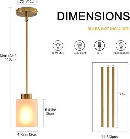 Modern Black Farmhouse Pendant Light with Glass Shade,Industrial Pendant Lighting, Adjustable Hanging Light Fixtures, Farmhouse Pendant Lighting
