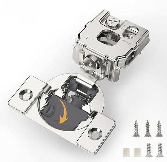 [Closing Speed Control] 50 Pack 1 Inch Overlay Soft Close Hinges for Face Frame Cabinet, 4D Adjustment, Stainless Steel Kitchen Cabinet Hardware, 106° Open Concealed Self Closing Hinge