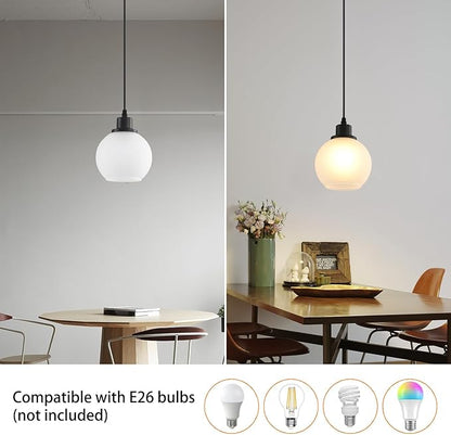Pendant Lamp with Glass Shade, Modern Antique Brass Pendant Lights,Hanging Light Vintage Glass Shade, Island Light Pendant Light Fixture for Bedroom Living Room Kitchen