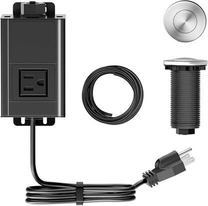 WUKUR Garbage Disposal Air Switch Kit for InSinkErator Garbage Disposal Sink Top Garbage Disposal Button Stainless Steel Brushed Nickel On/Off Air Button, Design for All Garbage Disposals
