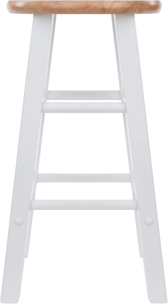Winsome Element Counter Stools, Natural & White, 24", 2 Piece Set