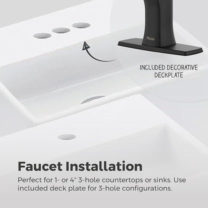 Pfister Vaneri Bathroom Sink Faucet, Single Control, 1-Handle, Single Hole, NSF Certified, Matte Black and Brushed Gold Finish, LF042VRIBBG