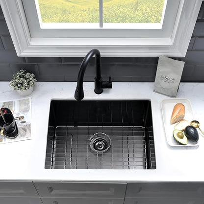 23 Inch Black Undermount Laundry Sink-VASOYO 23x18x13 Undermount Utility Sink Black Stainless Steel Laundry Room Sinks 16 Gauge 13 Inch Deep Single Bowl Under Mount Outdoor Sink