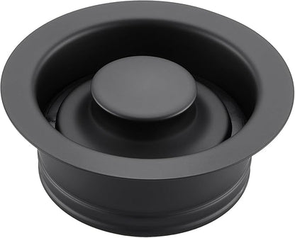 Luxier GD02-M Kitchen Sink Garbage Disposal Flange and Stopper in Matte Black