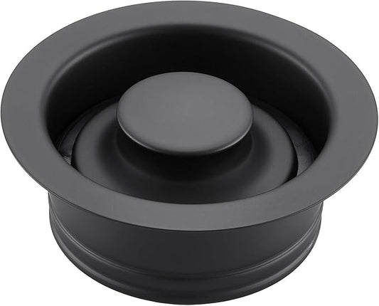 Luxier GD02-M Kitchen Sink Garbage Disposal Flange and Stopper in Matte Black