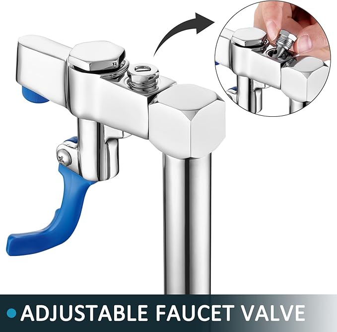 Glass Filler 14.5 Inches Deck Mount Faucet Glass Filling Station Water Station for Restaurants Kitchen Bar G1/2" Male with 3 Connector Adapter Brass Structure