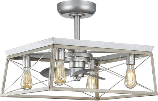 Briarwood Collection 22-Inch 3-Blade AC Motor Farmhouse Ceiling Fan Galvanized