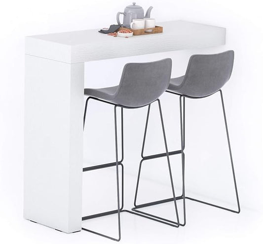 Mobili Fiver, Evolution Peninsula 47.2 x 15.7 in, Ashwood White, Made in Italy