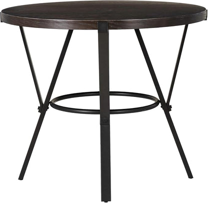 Powell Mikka Black and Brown Five Piece Round Counter Height Dining Pub Set with Swivel Seats
