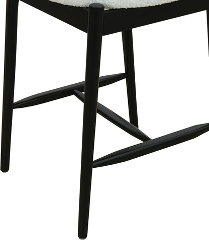 Modern Dining Chairs Set of 2 with Comfortable Seat - Sturdy Natural Wood Construction, Versatile Use for Kitchen Island, Dining Room, Bedroom - Stylish Simple Design,BeigeBlack-Boucle-Fo