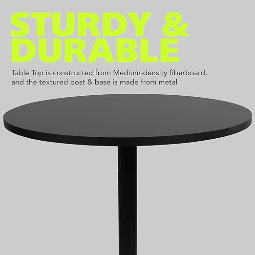 Pearington Round Bar Height Pub Table, Black, 4pk