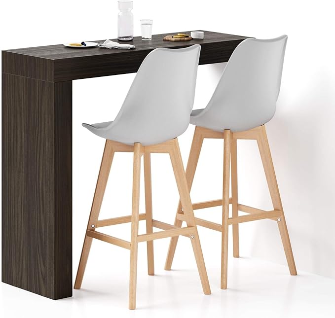 Mobili Fiver, Evolution Peninsula 47.2 x 15.7 in, Dark Walnut, Made in Italy