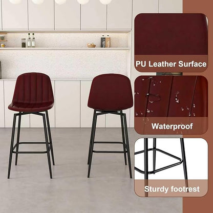 Montary 63-inch Modern Kitchen Island and Dining Table Set with 2 Swivel Stools, Marble-Look Countertop with LED Lights and Metal Grille Design, for Kitchen, Living Room,Black & Brown