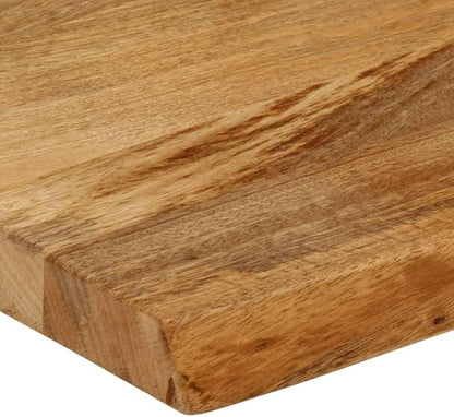 Solid Mango Wood Live Edge Table Top for Dining Room or Kitchen Countertop, Rustic Natural Wood Table Top Supporting 165.3 lbs, Rectangular Solid Mango Countertop 27.6 x 8.0 x 1.5