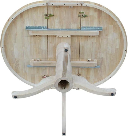 IC INTERNATIONAL CONCEPTS 36" Round Top Pedestal Table with 12" Leaf - 34.9" H - Dining or Counter Height