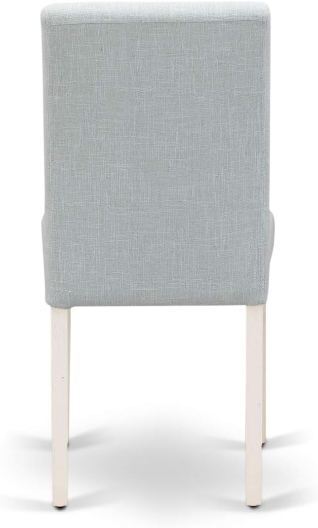 East West Furniture ABP0T15 Abbott Parson Dining Chairs - Baby Blue Linen Fabric Upholstered Chairs, Set of 2, Linen White