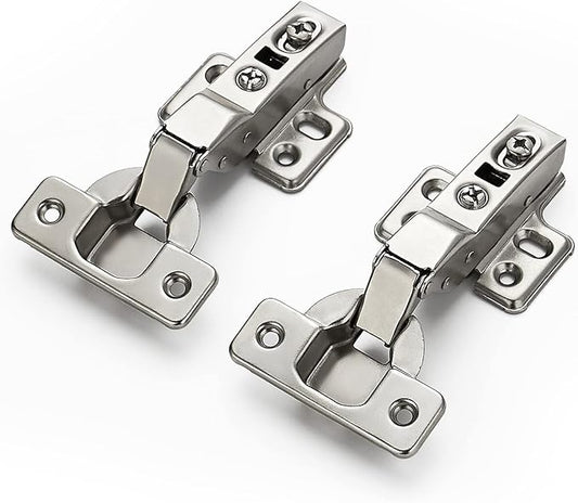 Ravinte 20 Pack (10 Pairs) European Kitchen Cabinet Hinges - Soft Close Half Overlay Door Hinges, Heavy-Duty Frameless Adjustable Concealed Cup Hinge