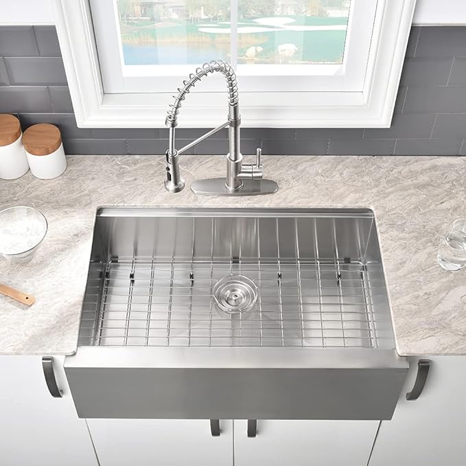 30 Inch Farmhouse Sink Stainless Steel-VASOYO 30x22 Farm Sink Apron Front Farmhouse Kitchen Sinks Workstation 16 Gauge Stainless Steel Single Bowl Kitchen Sinks Undermount with Cutting Board