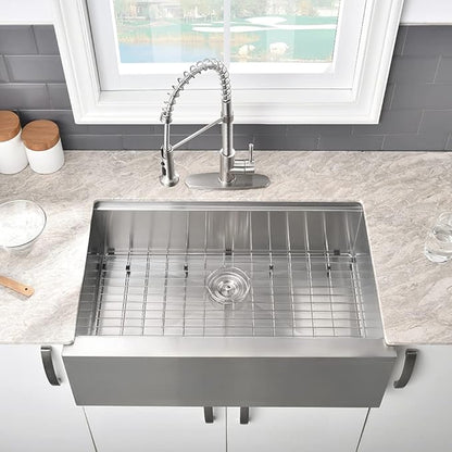 30 Inch Farmhouse Sink Stainless Steel-VASOYO 30x22 Farm Sink Apron Front Farmhouse Kitchen Sinks Workstation 16 Gauge Stainless Steel Single Bowl Kitchen Sinks Undermount with Cutting Board