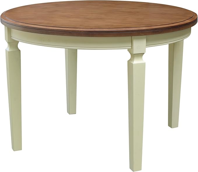 IC INTERNATIONAL CONCEPTS 44 x 44 in Round Top Solid Wood Dining Table in Hickory/Shell
