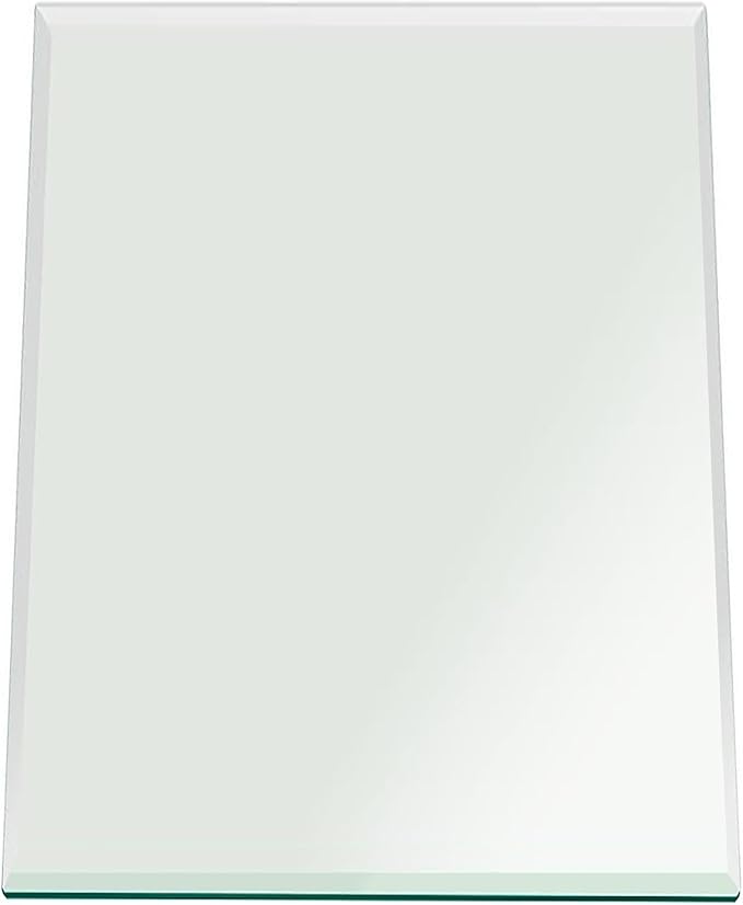 Fab Glass and Mirror Rectangle Tempered Glass Table Top - 1/2 Inch Thick Beveled Edge Clear Glass with Polished Radius Corners - Dining Coffee Table Replacement Surface - 16" x 60"