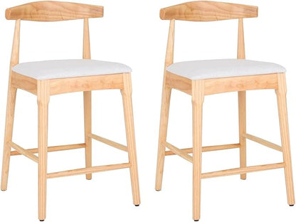 Mid-Century Modern Design 24" Counter Stools,Upholstered Counter Stools with Legs for Kitchen Island，Dining Room