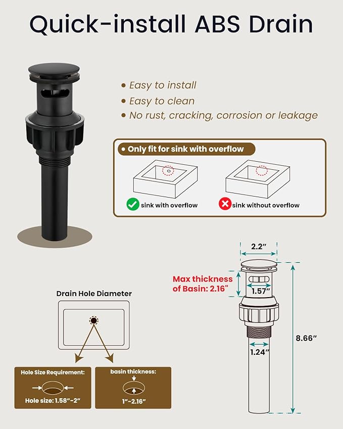 gotonovo Waterfall 8 inch Widespread Bathroom Faucet Set Bathroom Sink Faucet 3 Hole 2 Handle Vanity Lavatory Deck Mount with Pop Up Drain and Water Supply Lines Square Body Matte Black