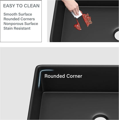 Extra Large Black Farmhouse Sink 36 x 20 Inch, Firecaly Apron Front Undermount Farm Sink Deep Single Bowl for Kitchen, w Accessories 2 Types, Fits MIN. Cabinet Size: 24"Dx39"W
