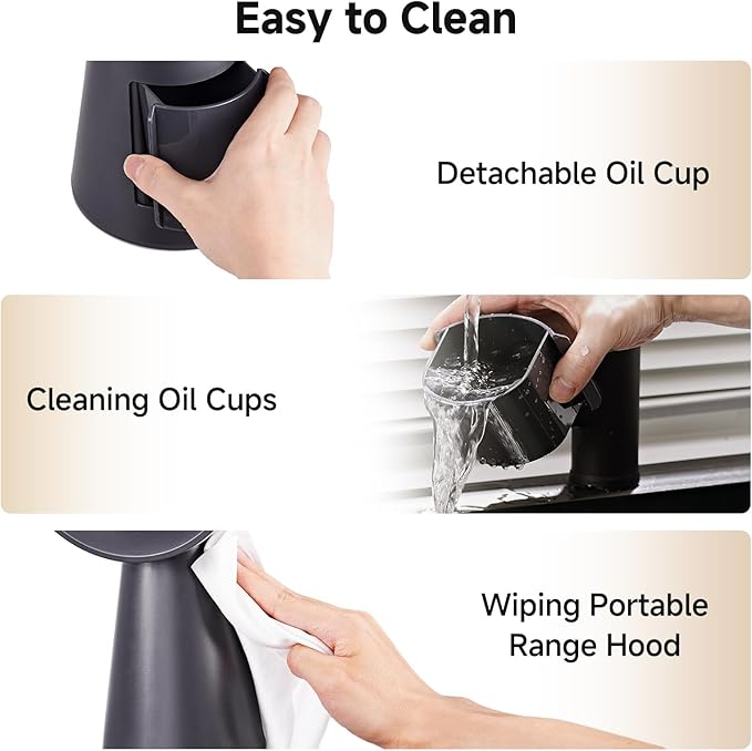 AAOBOSI Portable Range Hood,Desktop Range Hood with Larger Caliber,3 Speed Kitchen Exhaust Fan, Low Noise,Oil Collection Cup,10xAir&Oil Filters,Portable Kitchen Hood for Indoor&Outdoor,RV