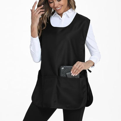 Xeoxarel Unisex Cobbler Apron with 3 Pockets, Adjustable Drawstring Waist, Professional Lightweight for Kitchen Salon Garden