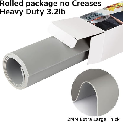 Silicone Mat Heat Resistant Mats for Countertop, Multipurpose Large Silicone Mats for Crafts Kitchen Workbench Size 36x24 inches Thick 2mm,Rolled Package,Grey