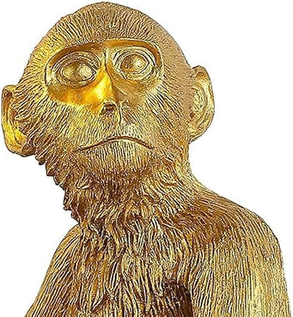 Vintage Monkey Table Lamp, 13.3 x 12.5 Inch Retro Resin Monkey Tabletop Light E26 Desk Lamp for Dining Living Room Bedroom Bar Cafe (Gold - Table Lamp)