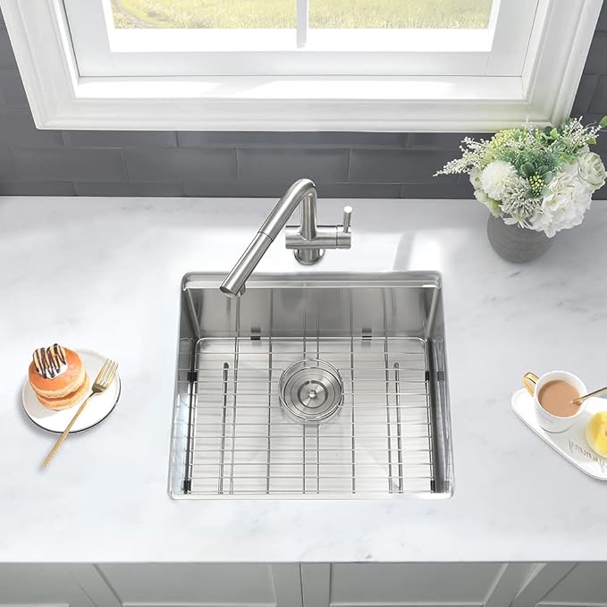 21 Inch Bar Sink Undermount-VASOYO 21x17 Inch Undermount Kitchen Sink Workstation Wet Bar Prep 16 Gauge Stainless Steel Single Bowl Under Mount Rv Sinks with Cutting Board