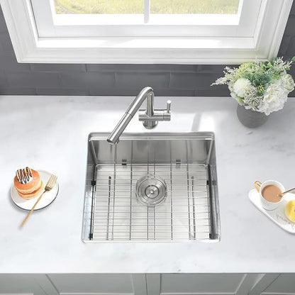 21 Inch Bar Sink Undermount-VASOYO 21x17 Inch Undermount Kitchen Sink Workstation Wet Bar Prep 16 Gauge Stainless Steel Single Bowl Under Mount Rv Sinks with Cutting Board