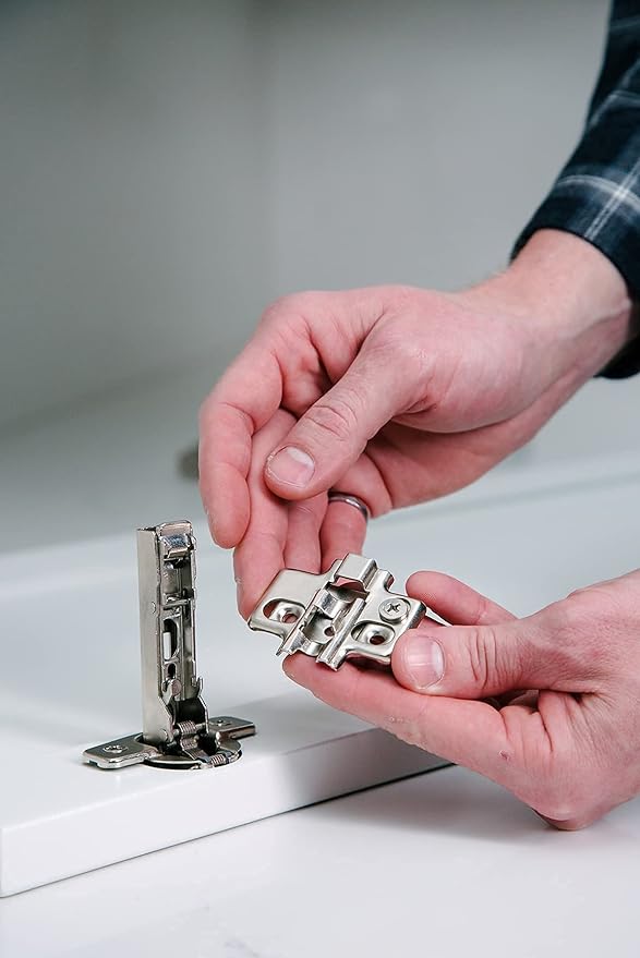 Cabinet Hinges 10 Pack Premium Frameless Full Overlay Adjustable Closing Speed Soft Close Self-Closing Hinges.