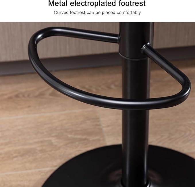 Counter Height Stools Faux Leather, Adjustable Swivel Kitchen Island Chair with Backs, Retro Chairs for Coffee Home Dinning,Grey-Sitting Height 6280cm