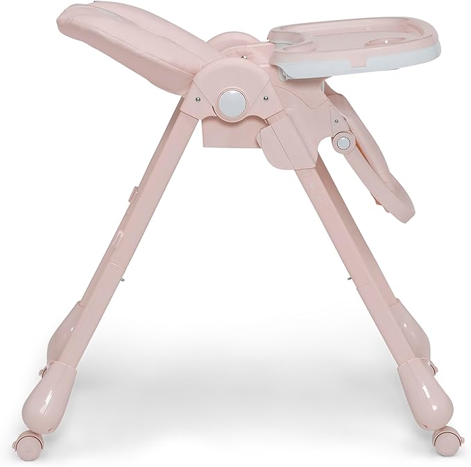 Little Folks by Delta Children 2-in-1 SlimFold High Chair for Babies and Toddlers, Pink